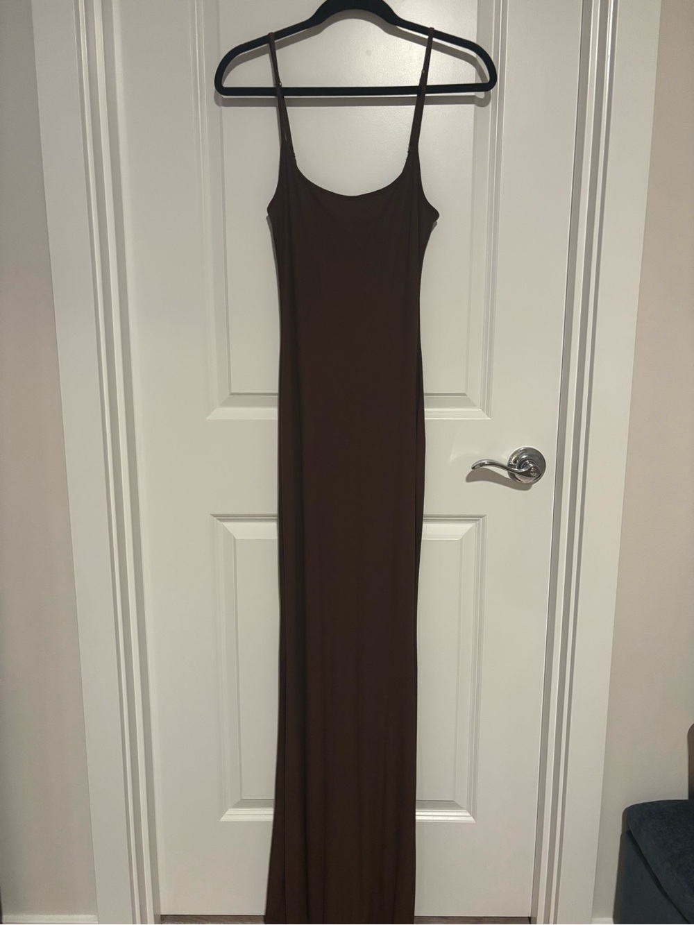 Women's Brown Slip Maxi Dress Few Moda Light Compression bodycon